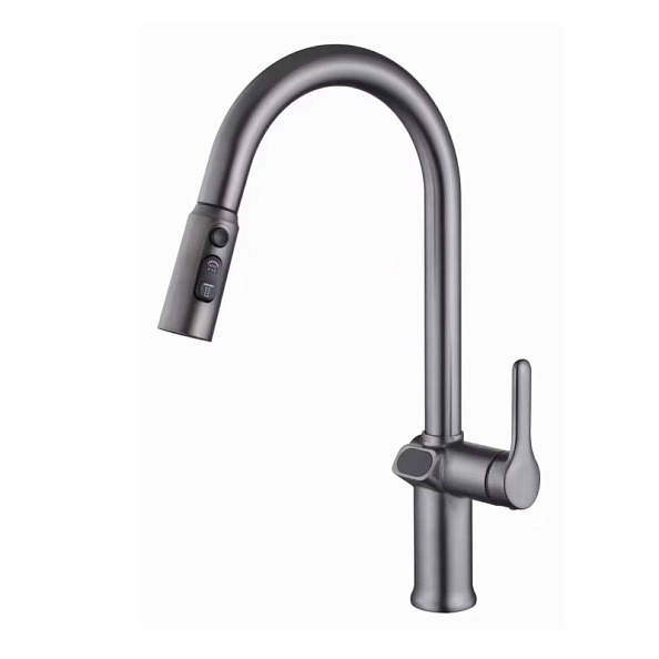 Смеситель для кухни с индикатором температуры Knotlor KN-100/GM, вороненая сталь