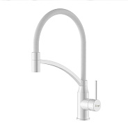 Смеситель для кухни с гибким изливом FRAP F4552-8, белый