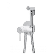 Гигиенический душ со смесителем встраиваемый Hansberge H3099W, хром/белый