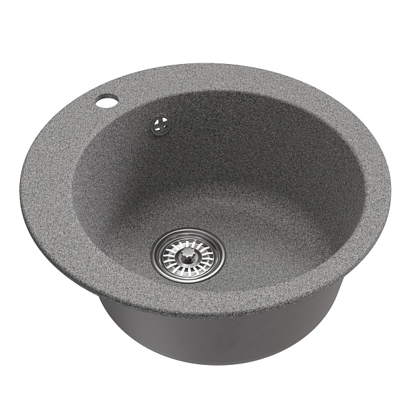 Мойкa MIXLINE ML-GM13 круглая  темно-серая (309) 495мм (глуб. чаши 200) NEW (551891)