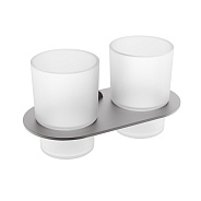 Стакан для зубных щеток с держателем Raglo R300.08.09 двойной,графит