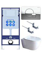 SET AQUATEK ПОЛАРИС (рама AQUATEK Standard INS-0000012+унитаз ПОЛАРИС AQ0700-01 с тонким сиденьем soft-close+ крепеж KKI-0000002 +панель KDI-0000067)