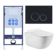 SET AQUATEK ДИВА-020 4в1 (рама AQUATEK Standard INS-0000012+ кркпеж KKI-0000002+клавиша KDI-0000020+унитаз ДИВА AQ2012-00 с тонким сиденьем soft-close