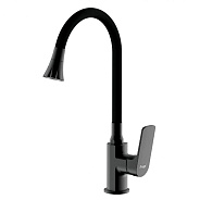 Смеситель для кухни с гибким изливом и режимом душ FRAP F4486-6, черный