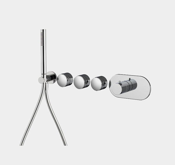 Смеситель для душа Fima Carlo Frattini Fimatherm, X Collection, на 3 потребителя, золото (F5628X3XOR)