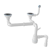 Сифон для двойной кухонной мойки с переливом Nova NV1196