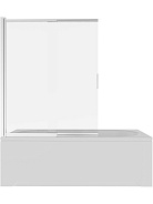 AQ.BSS.100.1CH Шторка на ванну двухэлементная, поворотная 1000X1500 профиль хром, стекло прозрачное 5мм