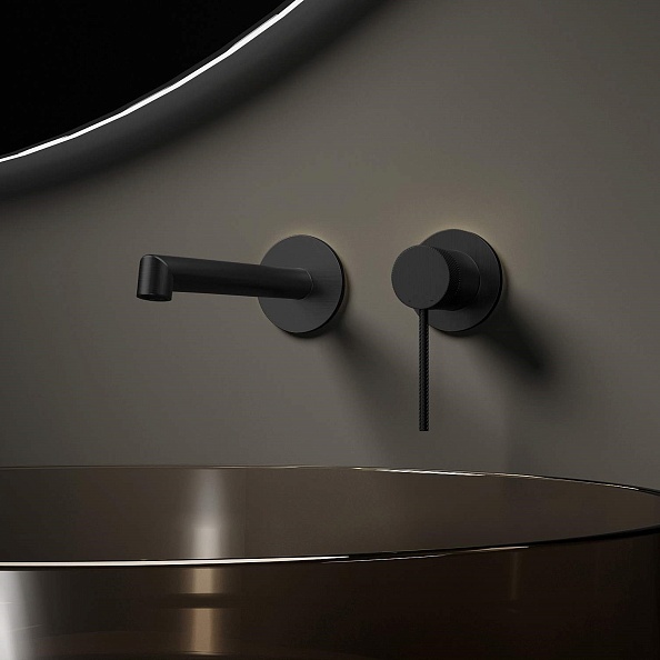 Смеситель для раковины Vincea Rim VBFW-2RM1MB встраиваемый однорычажный, черный матовый