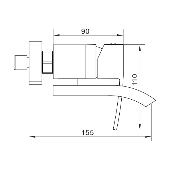 Смеситель для ванны Rose R1552F, белый/хром