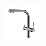 AQ1385BGM ЕВРОПА смеситель для кухни с подключением к фильтру питьевой воды, оружейная сталь