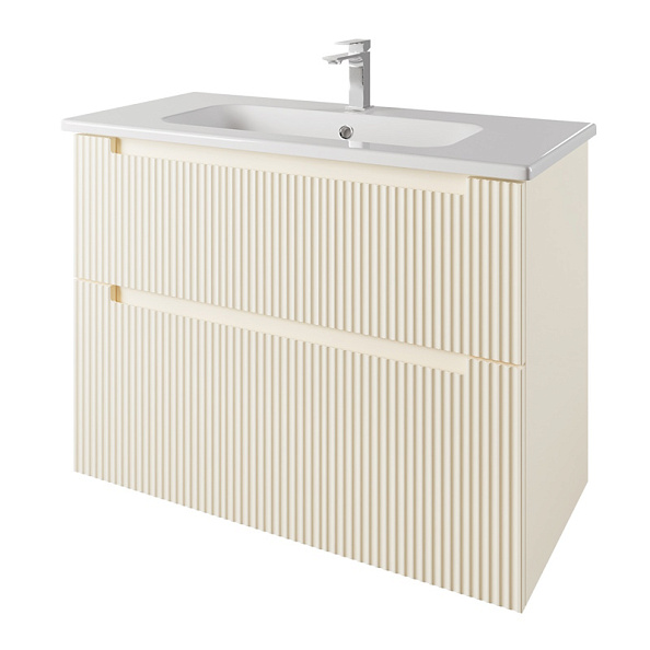 Тумба под раковину подвесная Dreja Euphoria 100 см, бежевый