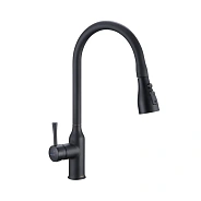 Смеситель для кухни с выдвижным изливом Shevanik S163H, черный