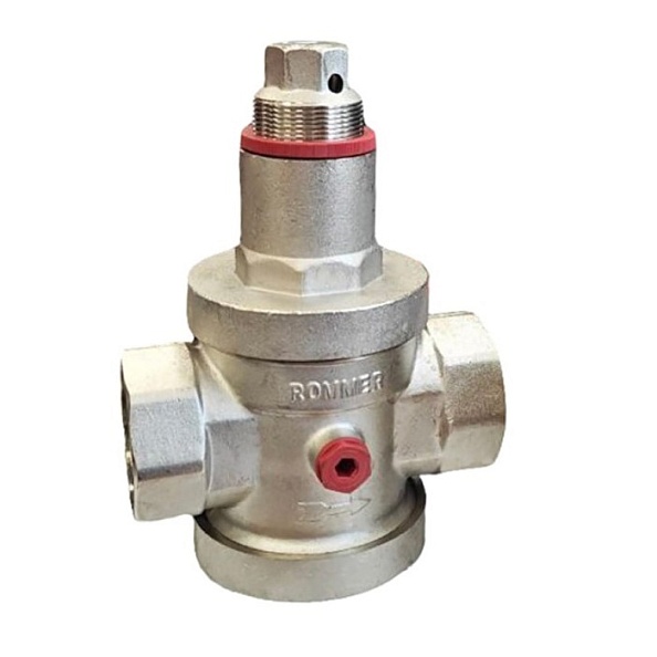 Редуктор давления Rommer 1 1/4" PN25 с выходом под манометр, внутренняя резьба (RVS-0008-000032)