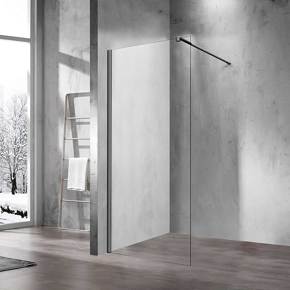 Душевая перегородка Vincea Walk-In (VSW-1H600CLGM) 600х2000 мм, вороненая сталь, стекло прозрачное