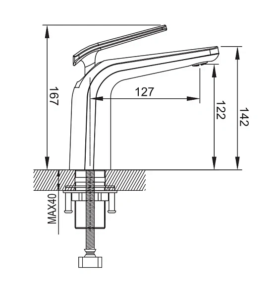 Смеситель для раковины Rose R39 R3901, хром