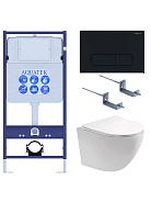 SET AQUATEK ЕВРОПА cm-017 4в1 (рама AQUATEK Standard INS-0000012+крепеж KKI-0000002+клавиша KDI-0000017+унитаз ЕВРОПА AQ1900-00 с тонким сиденьем soft