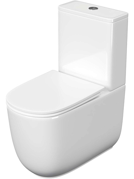 Унитаз-компакт напольный с бачком и сиденьем Aquatek Optima Plus безободковый, торнадо (AQ4452-00)