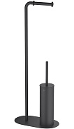 AQ4231MB ОБЕРОН держатель туалетной бумаги с ершиком напольный, матовый черный