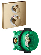 15714140S Set HG Ecostat Square термостатический смеситель для душа (15714140+01800180) шлиф.бронза