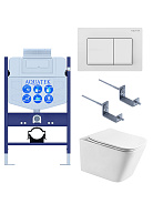 SET AQUATEK ЛИБРА T-TDI004 рама Standard INS-0000018+унитаз AQ1505T-00 с тонким сиденьем soft-close+крепление KKI-0000002 +кнопка TDI-0000004