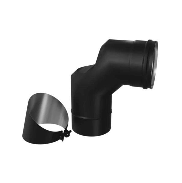 Колено-ревизия угол 90° Ferrum (430/0,8 мм / эмаль /600° черная) Ф115