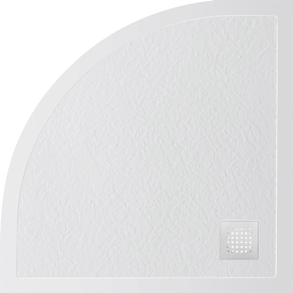 Душевой поддон из искусственного мрамора в комплекте с сифоном BelBagno Uno 900х900 мм, белый (TRAY-MR-UNO-R-90-550-35-W-BO)