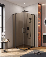 Душевой уголок Cezares Slider 100x100x195 мм, квадратный, nero (SLIDER-A-2-100/110-BR-NERO)