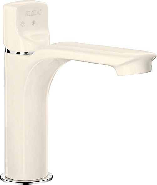 Смеситель для раковины E.C.A MYRA 130 без донного клапана бежевый/хром