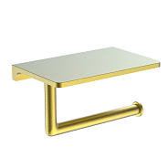 Держатель для туалетной бумаги Raglo с полкой, сатин золотой (R320.03.03)