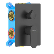 AQ1247MB ОБЕРОН смеситель для ванны 3 режима (внешняя и скрытая часть), матовый черный