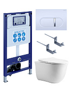 SET AQUATEK КЛАССИК cm-042 4в1 (рама AQUATEK INS-0000025 +крепление KKI-0000002 +кнопка KDI-0000042 +унитаз AQ1112-00 +тонкое сиденье с механиз)