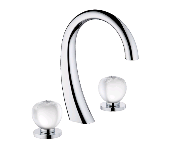 Смеситель для раковины THG Pomme cristal clair satiné, никель матовый PVD (A42 H56 151)