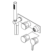 Смеситель для душа Ritmonio Taormina, на 2/3 потребителя, бронза темная брашированная (Brushed Dark Bronze) (PR35GR102F34)