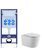 SET AQUATEK ВЕГА/17 (рама AQUATEK INS-0000017 (без клавиши и крепежа) +унитаз ВЕГА AQ1905-00+тонкое сиденье с механизмом sc)