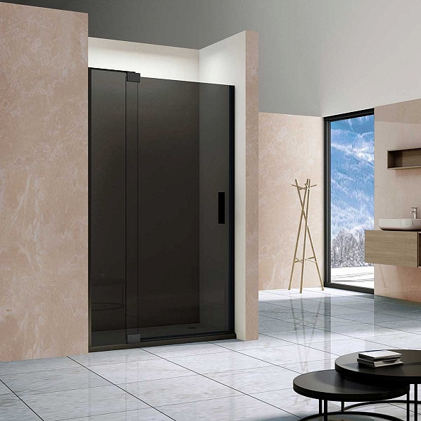 Душевая дверь Vincea Extra (VDP-1E1011CGB) 1000/1100х2000 мм, черный, стекло тонированное