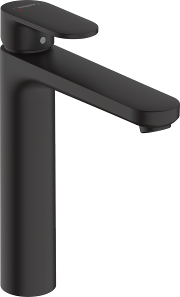 Смеситель для раковины HANSGROHE Vernis Blend 190 мм, со сливным гарнитуром, матовый чёрный (71552670)