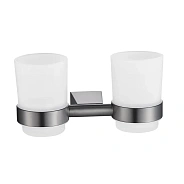 Стакан для ванной комнаты двойной Shevanik SG5722T, оружейная сталь