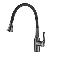 Смеситель для кухни с гибким изливом Raffine F303T-3, оружейная сталь