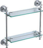 Полка прямая двойная (стеклянная) 40 см Savol 58а (S-005822A)