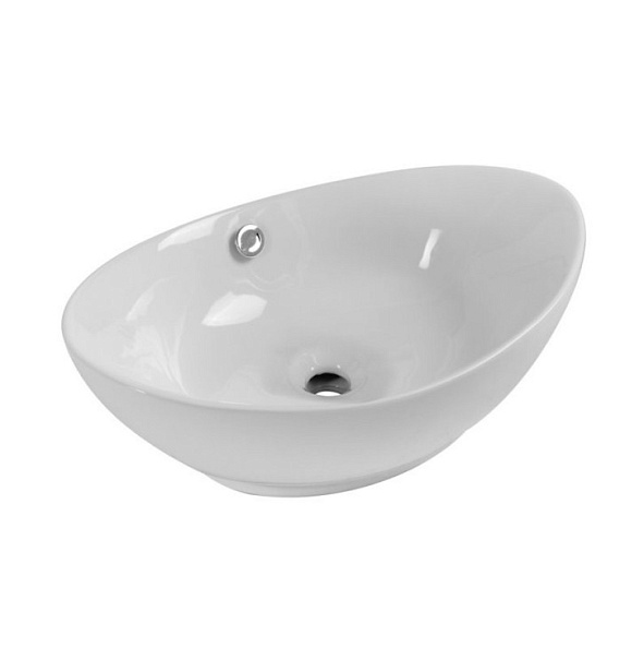 Раковина накладная керамическая BelBagno 600х370 овальная, белый глянцевый (BB1087)