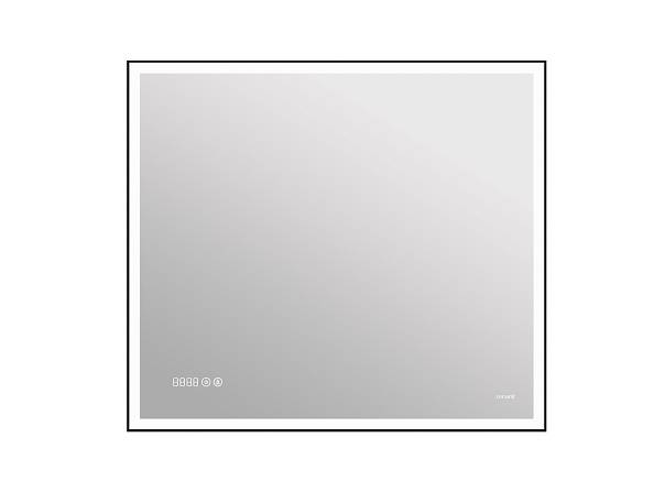 Зеркало Cersanit  LED 011 design 80x70 с подсветкой часы металл. рамка прямоугольное (KN-LU-LED011*8