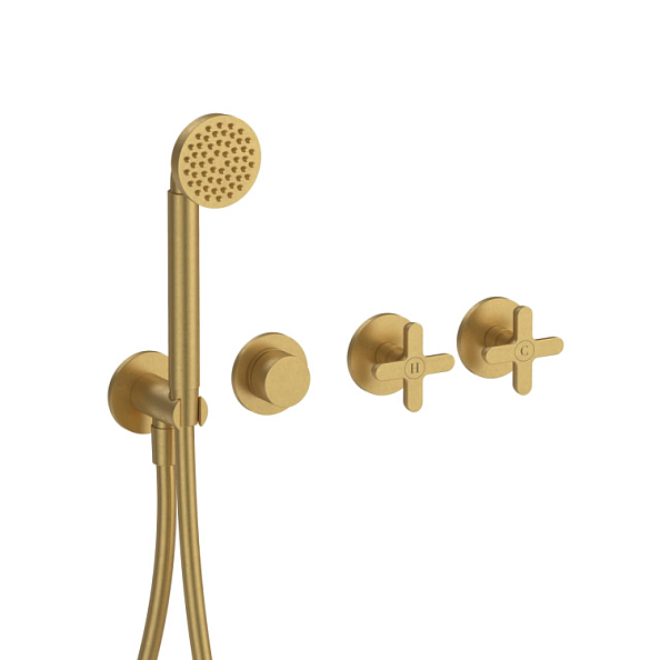 Смеситель для душа Fantini Icona Classic, на 2 потребителя, Pure Brass PVD (53 Q7 R017B)