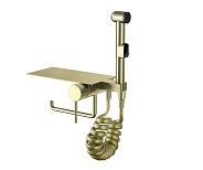 Гигиенический душ Bronze de Luxe встраиваемый с полкой бронза с пружинным шлангом SCANDI (708/1BR )