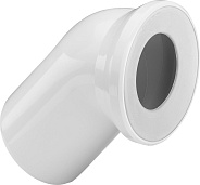 101718 Отвод (соединительный патрубок) 45° с манжетным уплотнением, D = 100 мм, пластик, альпийский белый, модель 3812