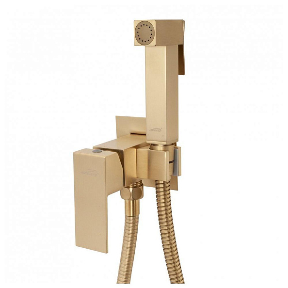 Гигиенический душ со смесителем встраиваемый Hansberge H3077MG, матовое золото