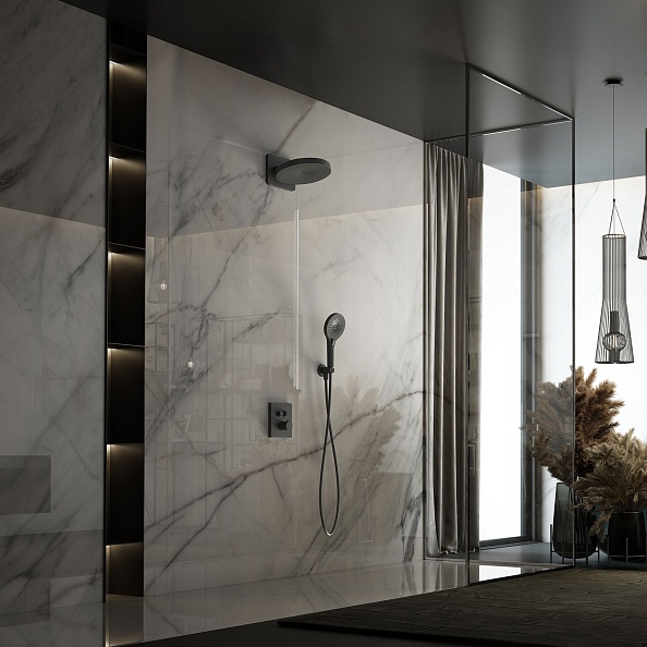 Душевой комплект Vincea Inspire VSFW-3I21T1MB встраиваемый, термостатический, 2 режима, черный