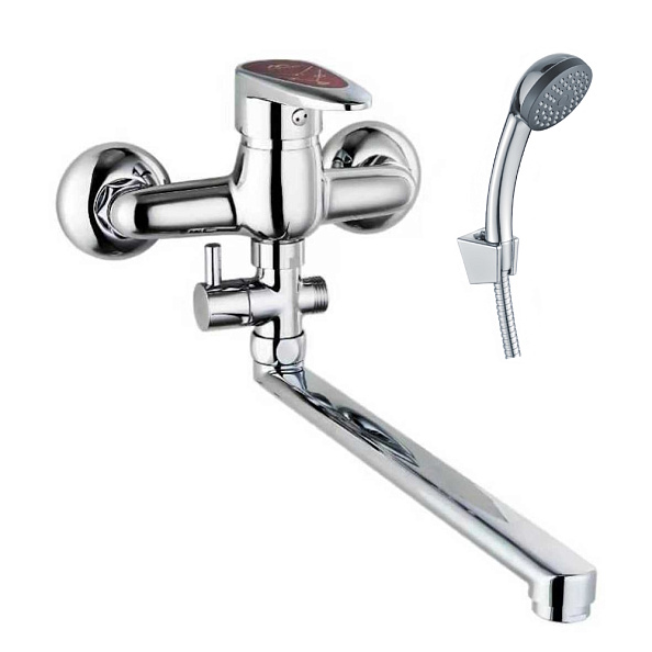 Смеситель для ванны FASHUN A2150RED, хром/красный