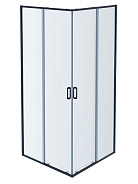 AQ ARI KV 10020GM Душевой уголок квадратный, двери раздвижные 1000x1000x2000 профиль оружейная сталь, стекло прозрачное