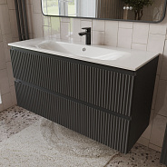 Тумба с раковиной подвесная (120см) Terminus Sicilia SIC101202701601O, графит