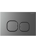 KDI-0000060(BC-1) Панель смыва Оружейная сталь матовая ободок хром (клавиши квадрат), 162*244 мм